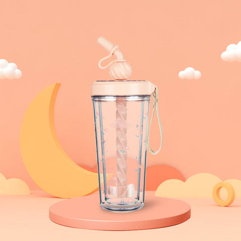 Transparent Straw Cup Mixing Cup